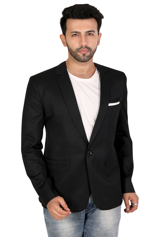 Men's slim fit TR blazer – Metal Black – view 1