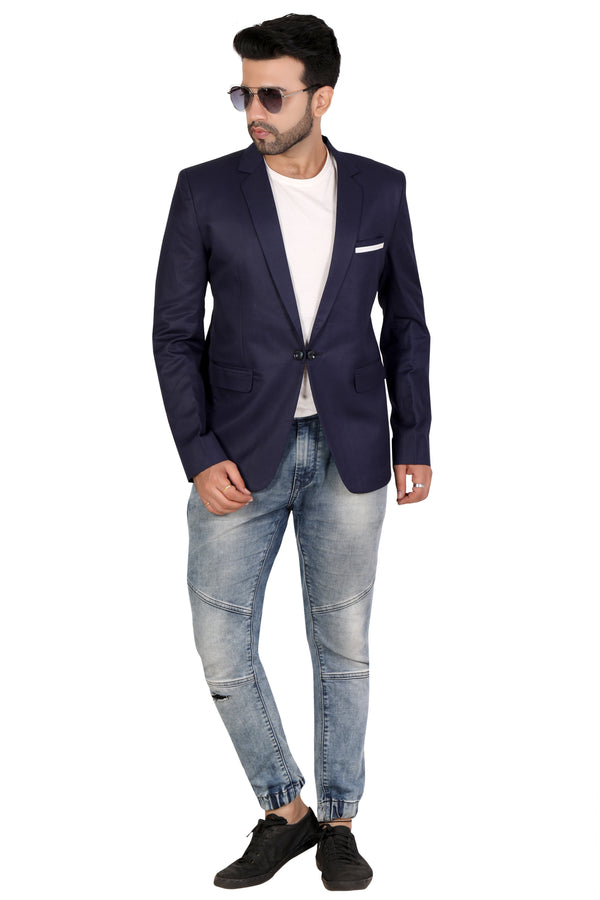 Men's slim fit TR blazer – Indigo Blue – view 1