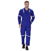 100% Cotton Hi-Visibility Industrial Coverall Boiler Suit with Grey Reflective Tape overcoat - Royal Blue