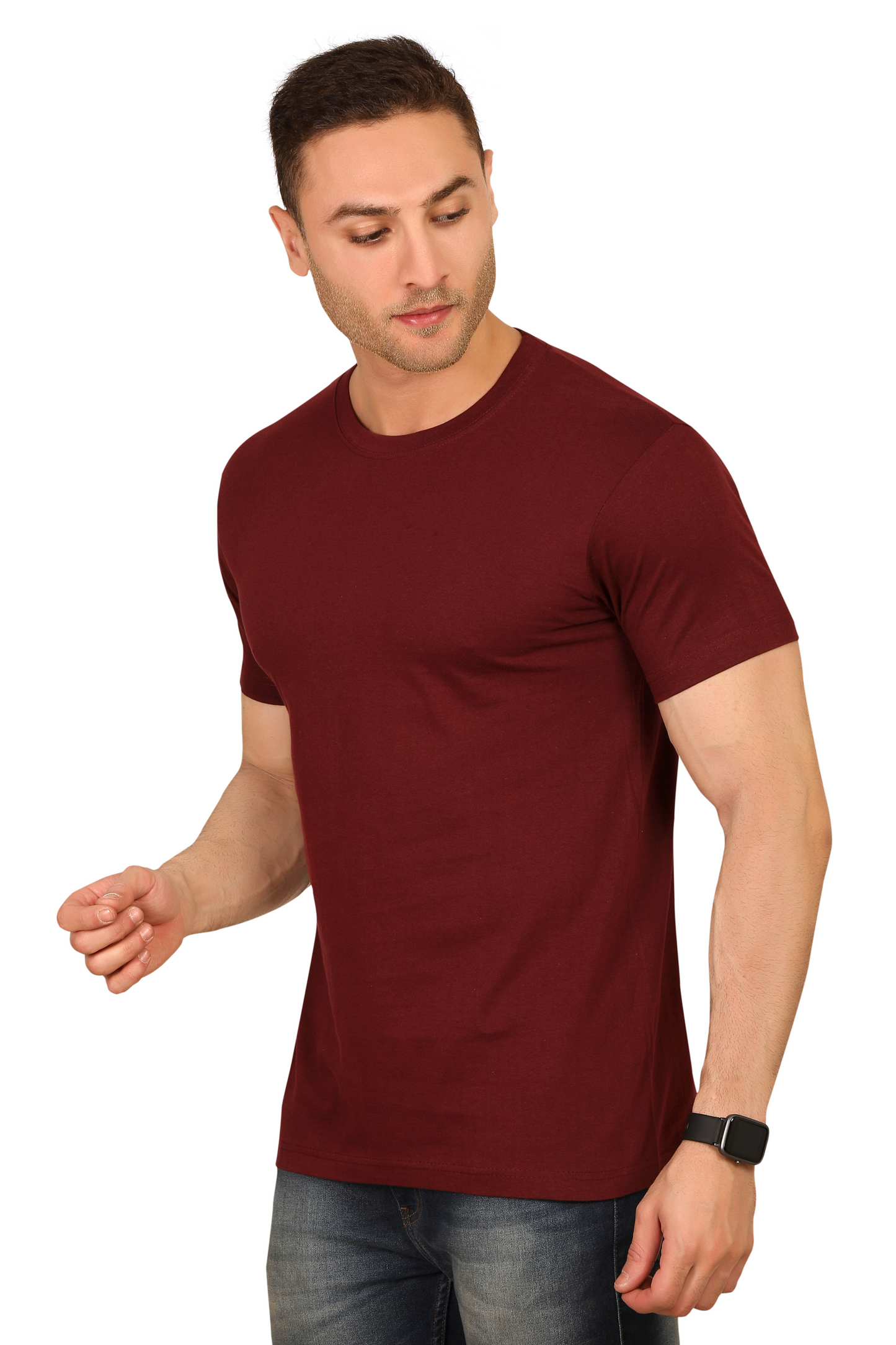 100% Cotton Men’s Half Sleeve T-Shirt - Maroon
