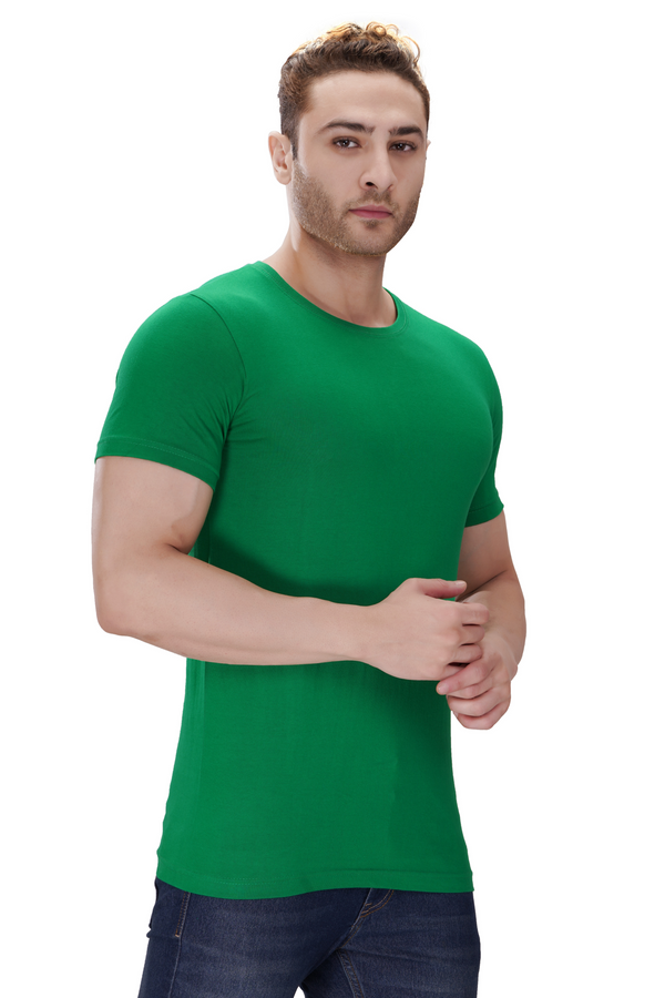 100% Cotton Men’s Half Sleeve T-Shirt - Parrot Green