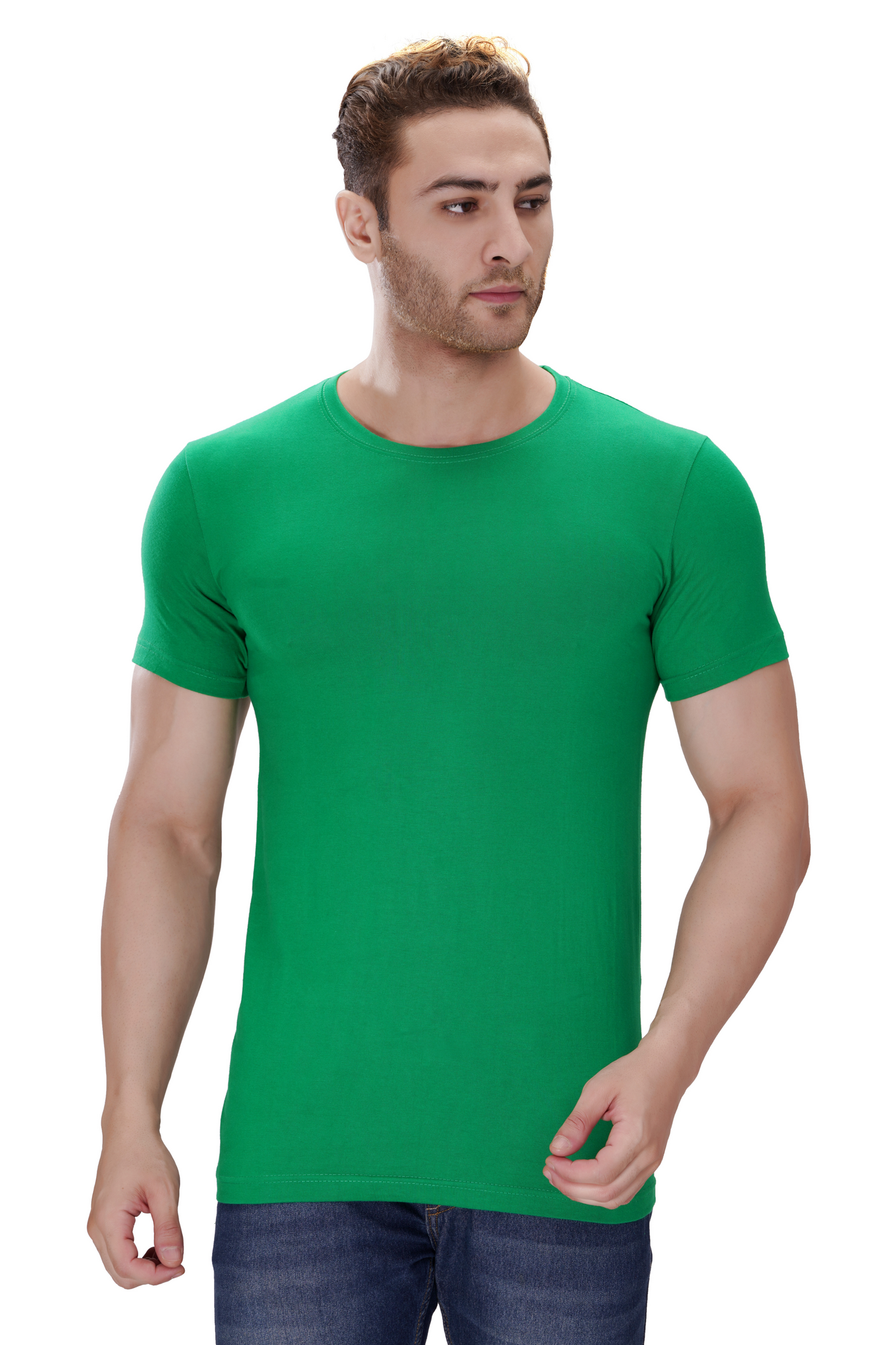 100% Cotton Men’s Half Sleeve T-Shirt - Parrot Green