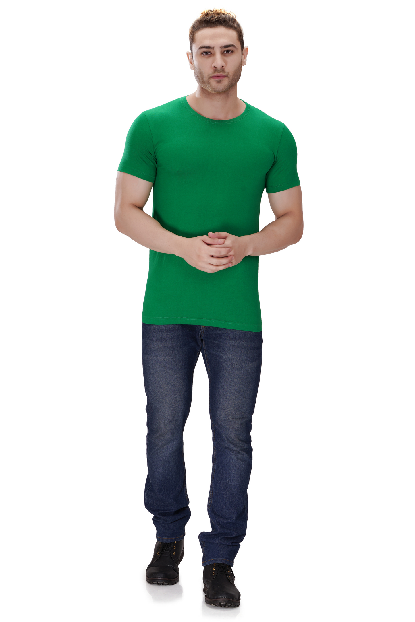 100% Cotton Men’s Half Sleeve T-Shirt - Parrot Green