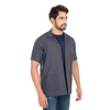 Cotton Unisex Apron Lab Coat - Regular Length - Half Sleeves - Grey