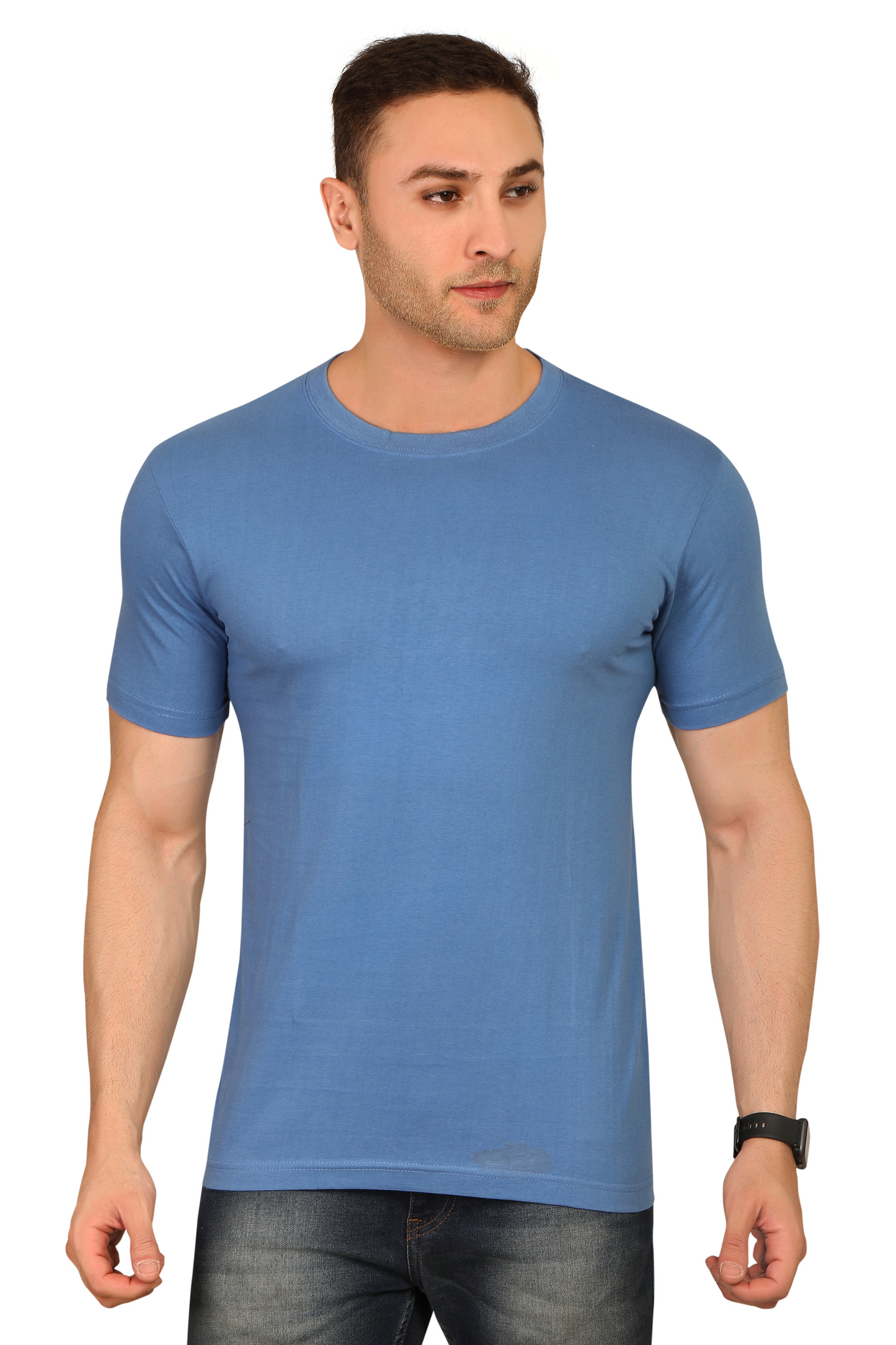 100% Cotton Men’s Half Sleeve T-Shirt - Sky Blue