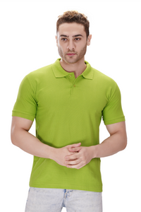 100% Cotton Men’s Half Sleeve Polo Neck T-Shirt - Liril Green