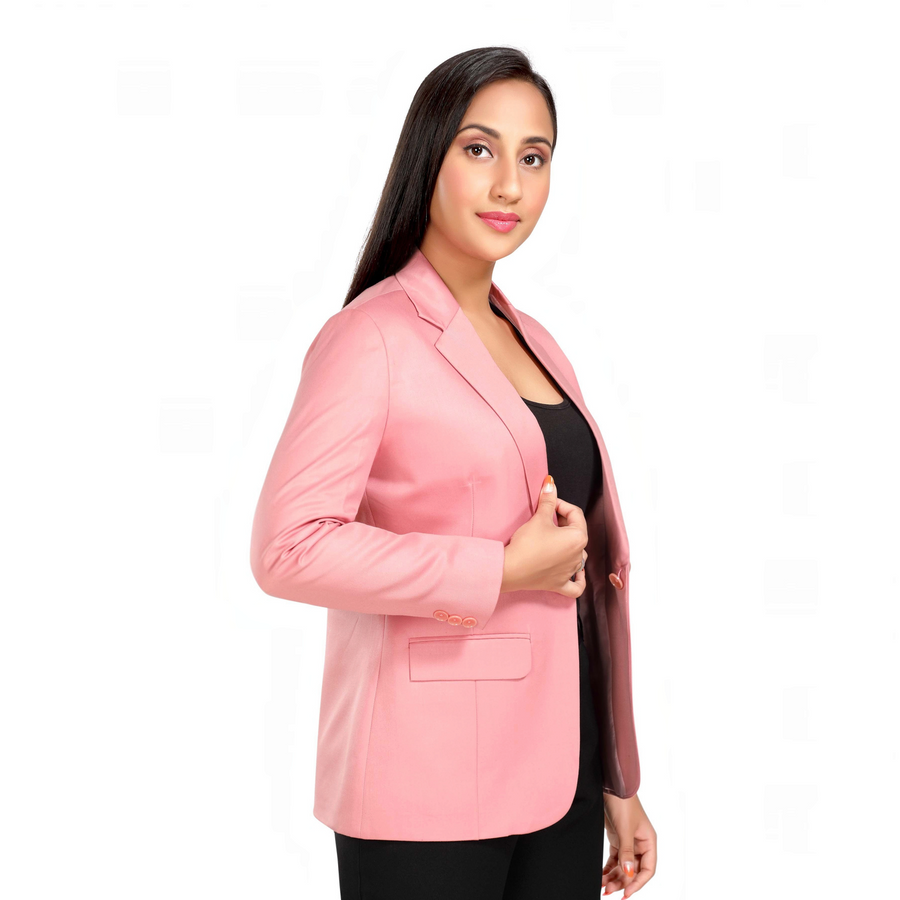 Women's Slim Fit TR Blazer – Blossom Pink - Right Sleeve