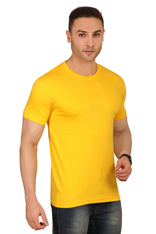 100% Cotton Men’s Half Sleeve T-Shirt - Yellow