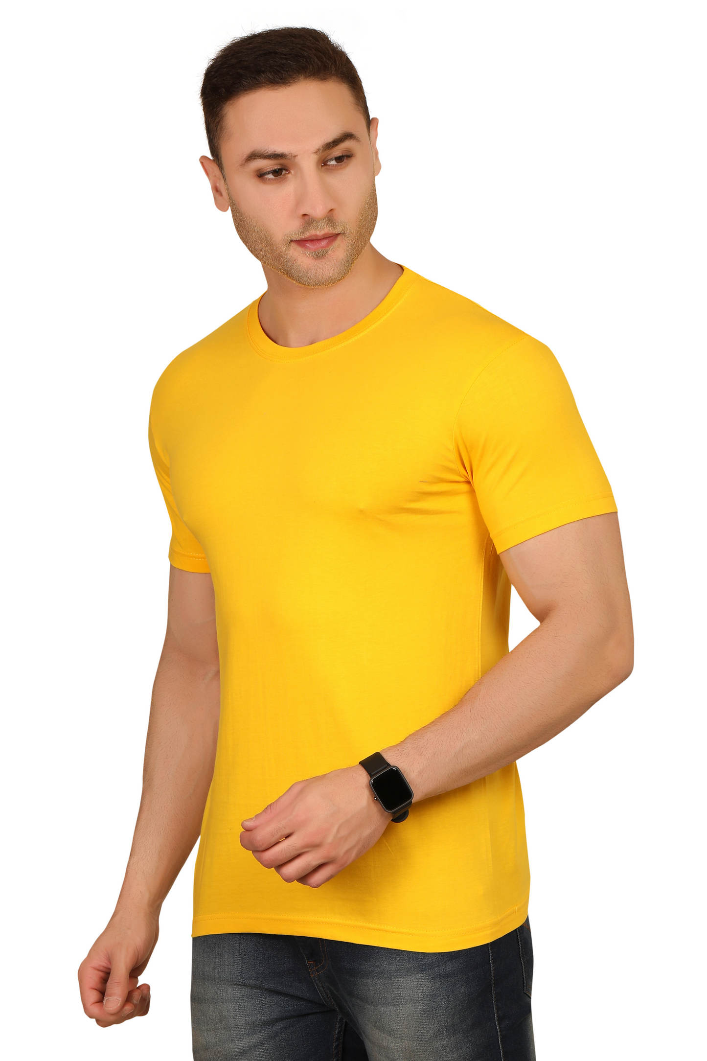 100% Cotton Men’s Half Sleeve T-Shirt - Yellow