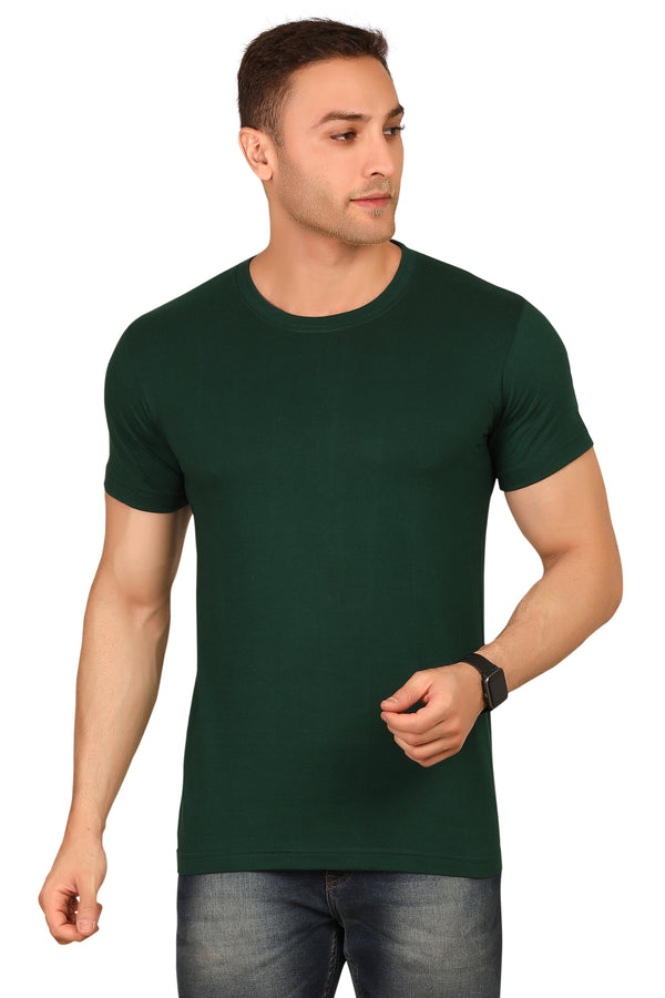 100% Cotton Men’s Half Sleeve T-Shirt - Bottel Green