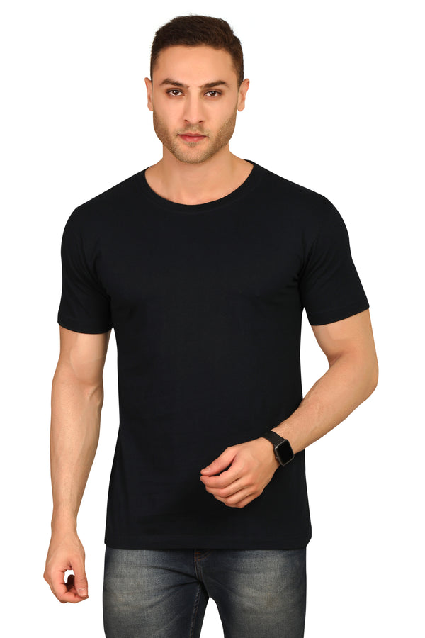 100% Cotton Men’s Half Sleeve T-Shirt - Navy Blue