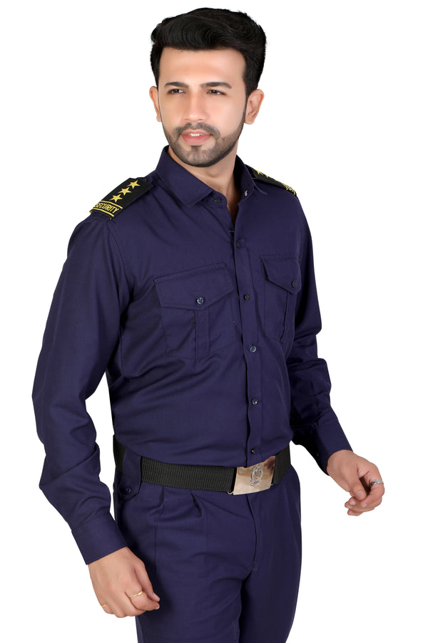 Security Guard Full Sleeves Shirt - Navy Blue