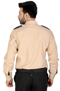 Security Guard Full Sleeves Shirt - Beige