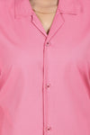 Cotton Unisex Apron Lab Coat - Regular Length - Half Sleeves - Pink