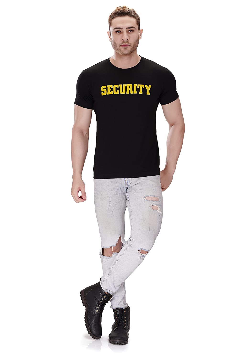Security Guard 100% Cotton Round Neck T-Shirt - Black