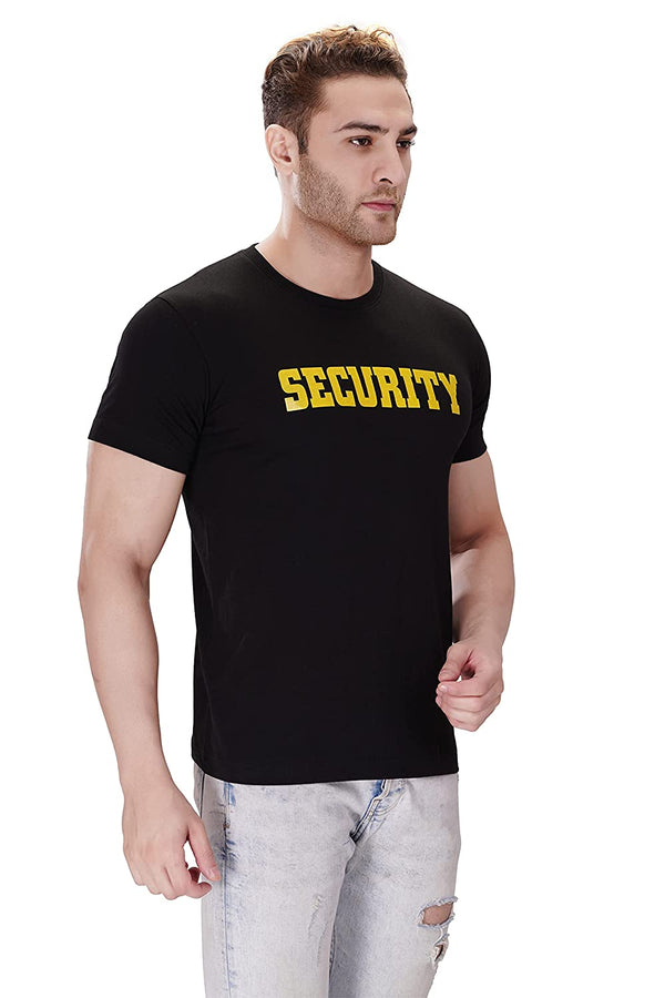 Security Guard 100% Cotton Round Neck T-Shirt - Black