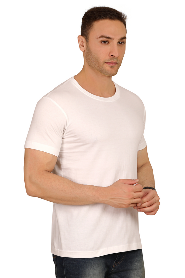 100% Cotton Men’s Half Sleeve T-Shirt - White