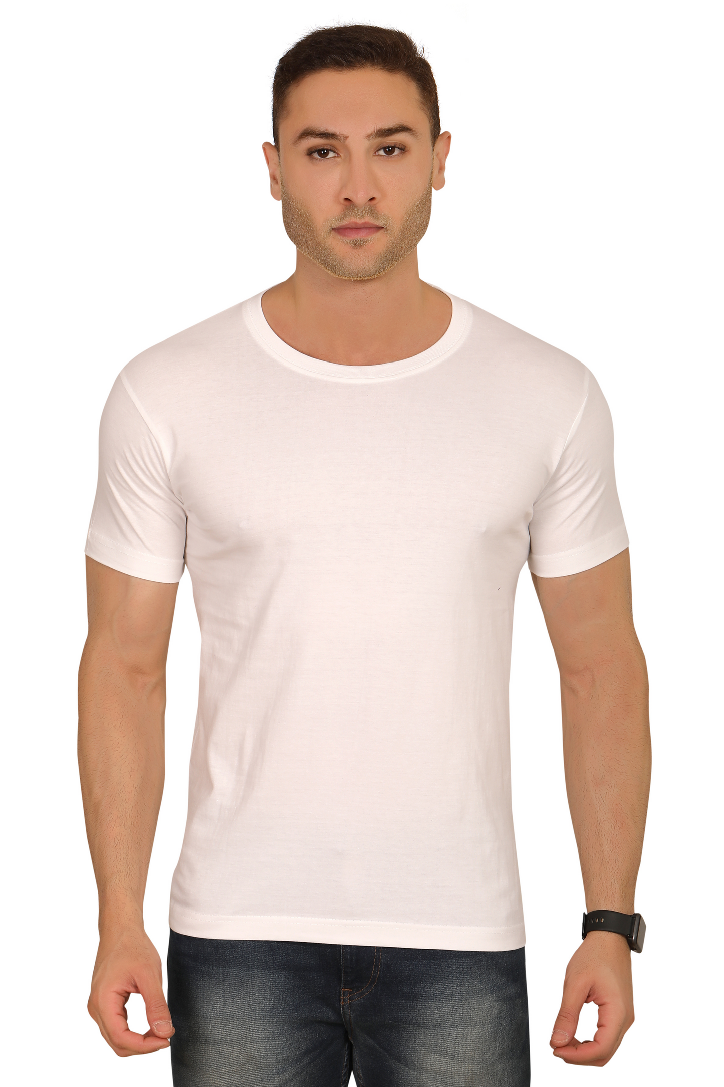 100% Cotton Men’s Half Sleeve T-Shirt - White
