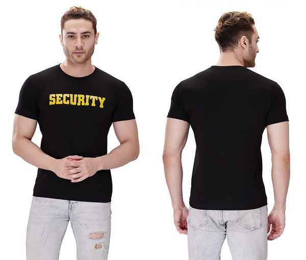 Security Guard 100% Cotton Round Neck T-Shirt - Black