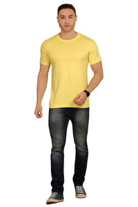 100% Cotton Men’s Half Sleeve T-Shirt - Pale Yellow