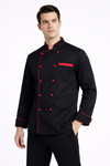 Chef Coat - Black (Red)