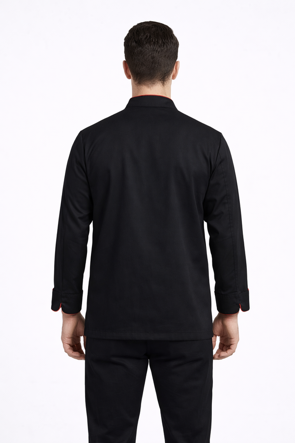 Chef Coat - Black (Red)
