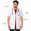 Cotton Unisex Lab Coat Apron – Half Sleeves, Regular Length - White