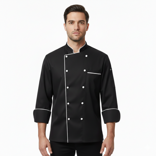 Chef Coat - Black (White)