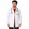 Cotton Unisex Apron Lab Coat - Regular Length - Full Sleeves - White