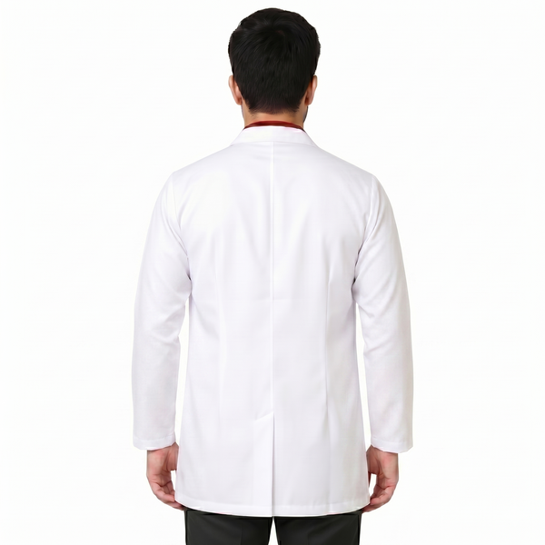 Apron Lab Coat - Unisex Regular Length Full Sleeves - White