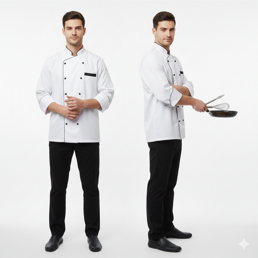 Chef Coat - White - Right Sleeve