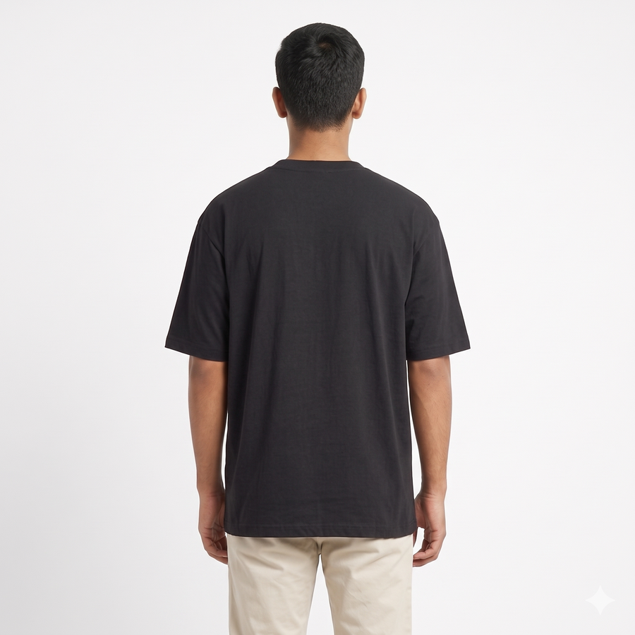 Oversize Drop Shoulder T-Shirt – 180 GSM Supercombed Cotton - Back