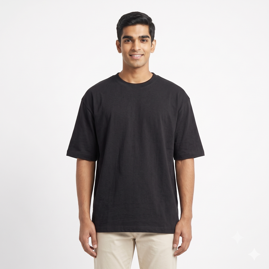 Oversize Drop Shoulder T-Shirt – 180 GSM Supercombed Cotton - Front