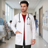 Cotton Unisex Apron Lab Coat - Regular Length - Full Sleeves - White