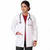 Apron Lab Coat - Unisex Regular Length Full Sleeves - White