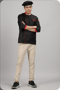 Chef Coat - Black (Red)