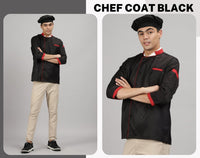 Chef Coat - Black (Red)