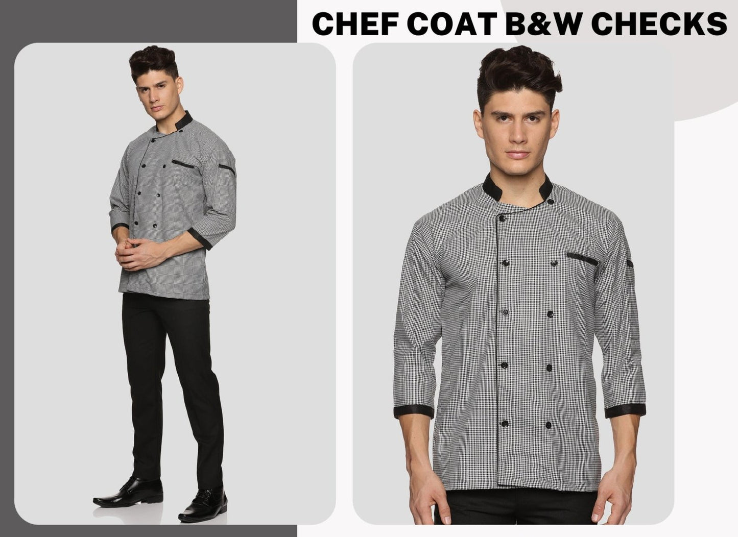 Chef Coat - Black & White