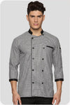 Chef Coat - Black & White Micro Checks