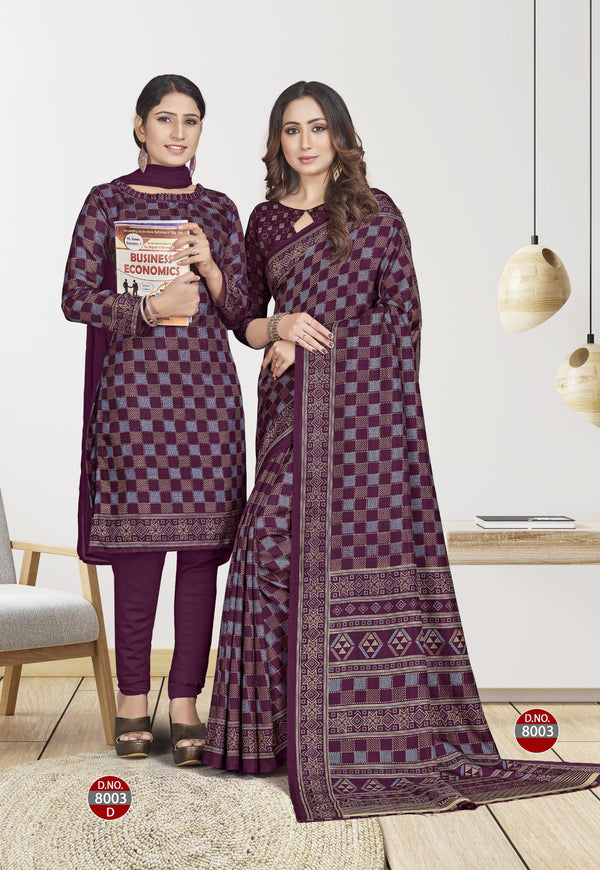 Suit & Saree -Ikkat Silk - Maroon (8003)