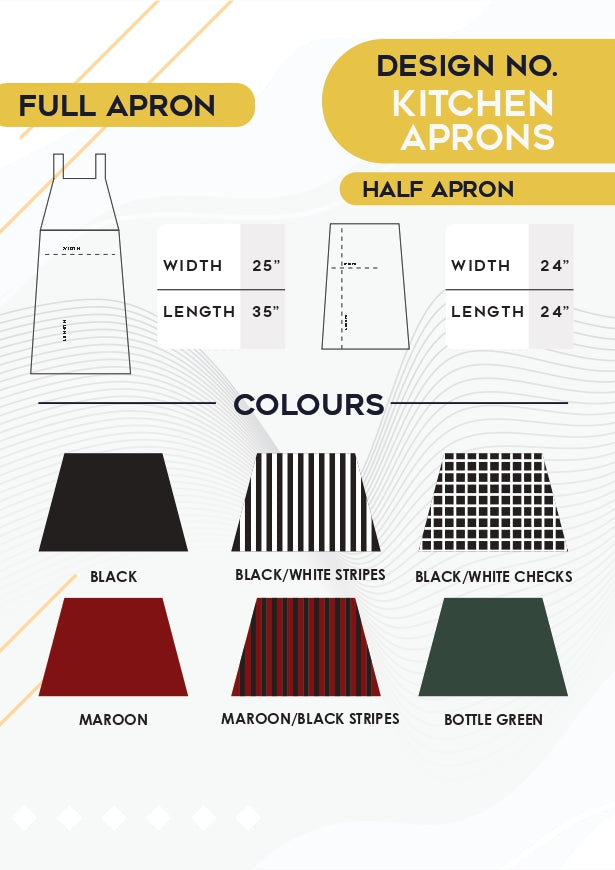 Kitchen Apron Full - Maroon Black Stripes