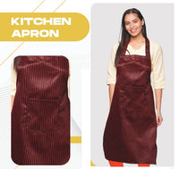 Kitchen Apron Full - Maroon Black Stripes