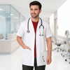 Cotton Unisex Lab Coat Apron – Half Sleeves, Regular Length - White