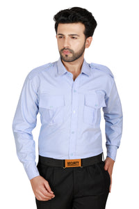 Security Guard Full Sleeves Shirt - Sky Blue