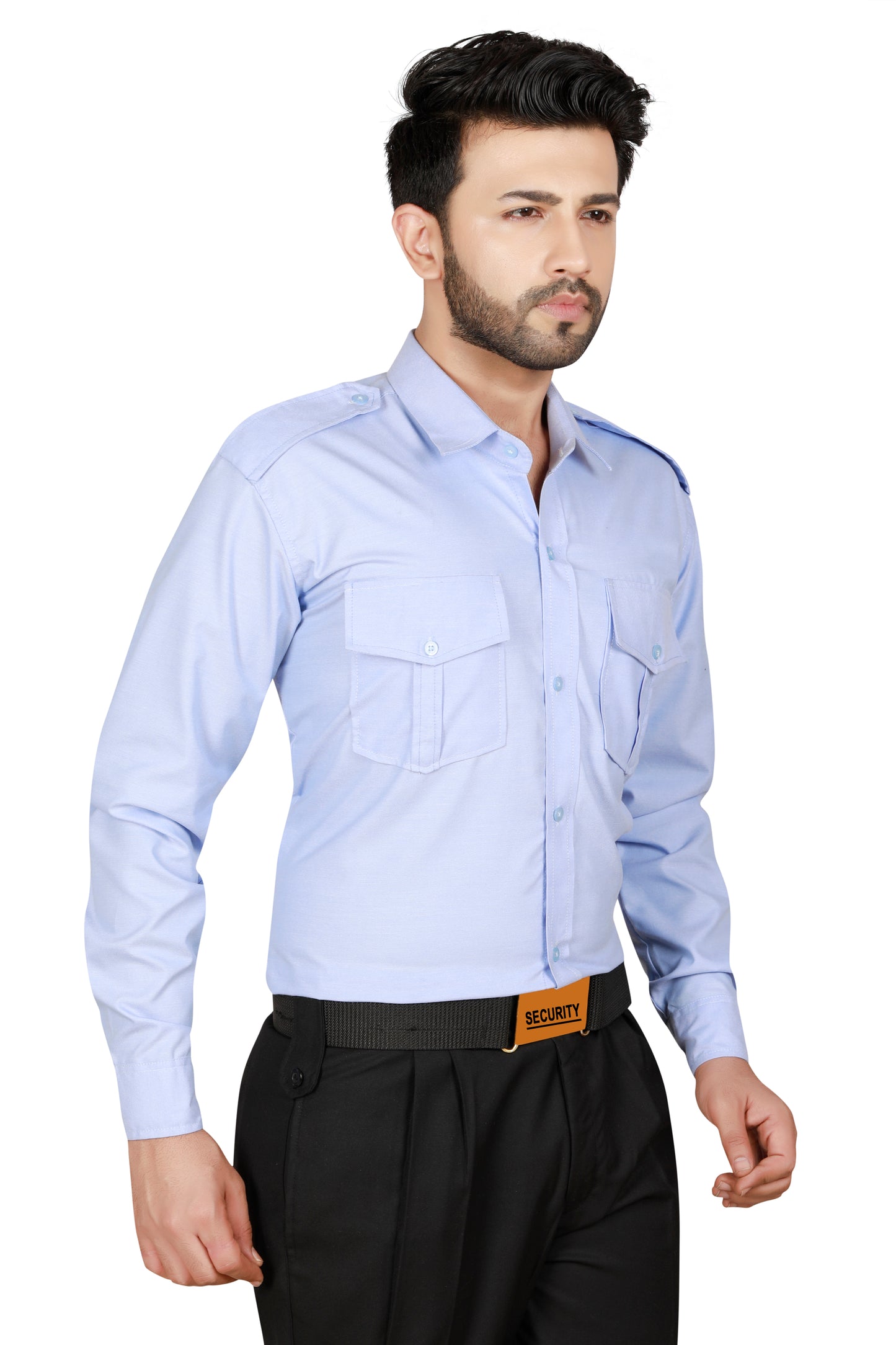 Security Guard Full Sleeves Shirt - Sky Blue