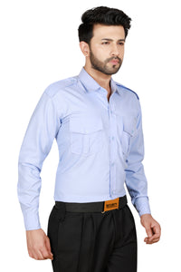 Security Guard Full Sleeves Shirt - Sky Blue