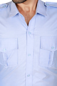 Security Guard Full Sleeves Shirt - Sky Blue