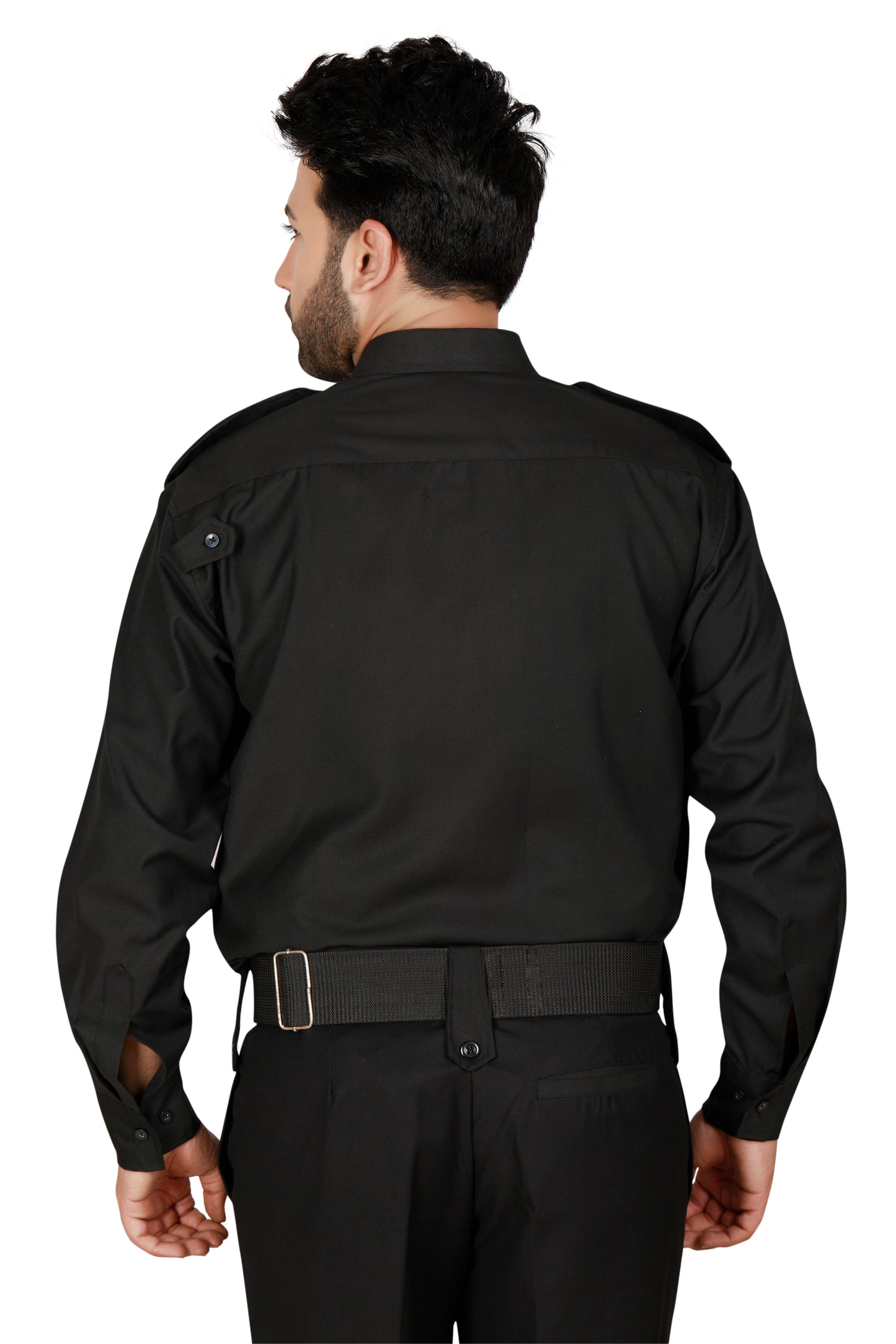 Security Guard Full Sleeves Shirt - Black