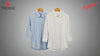 Mafatlal Trendz anti-stain female shirts in surf blue and white on hangers