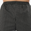 Chef Trouser – Black Pinstripe – elastic waist close-up